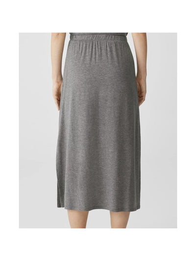 EILEEN FISHER Womens Gray Slitted Elastic Waist Heather Midi A-Line Skirt Plus 1X