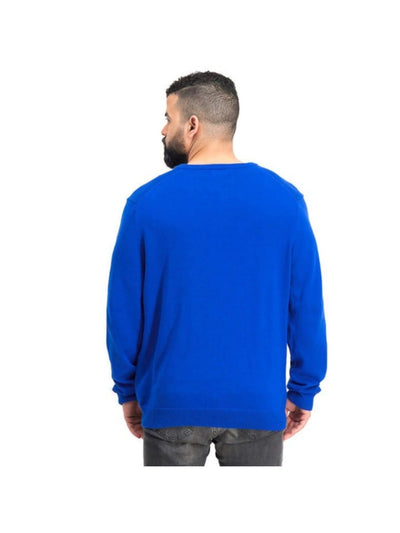 ALFANI Mens Navy Printed Long Sleeve Crew Neck Pullover Sweater L