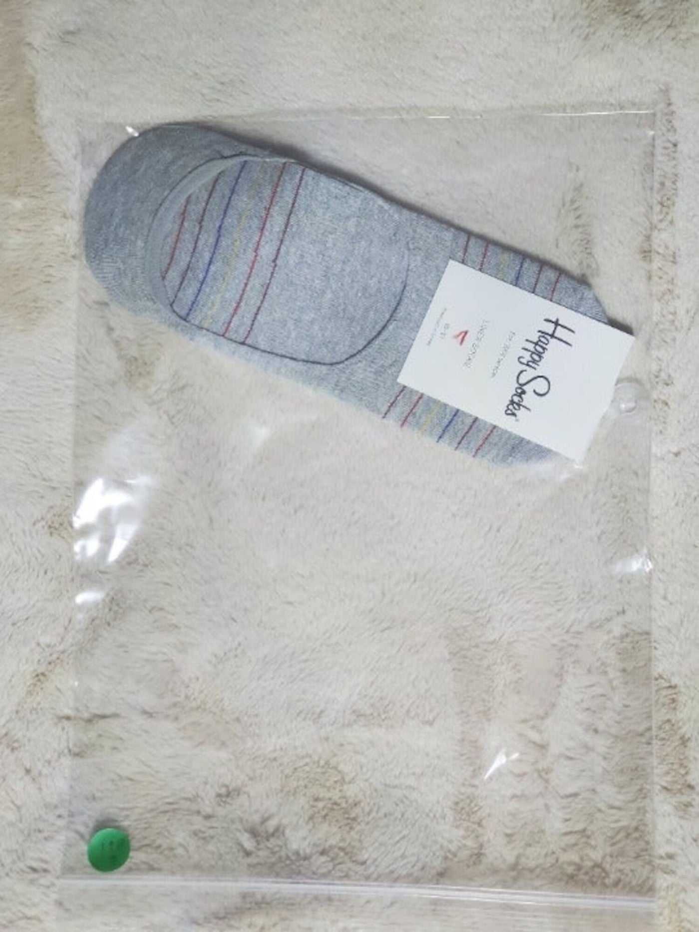 HAPPY SOCKS Womens Gray Striped Casual No Show Socks 8-12