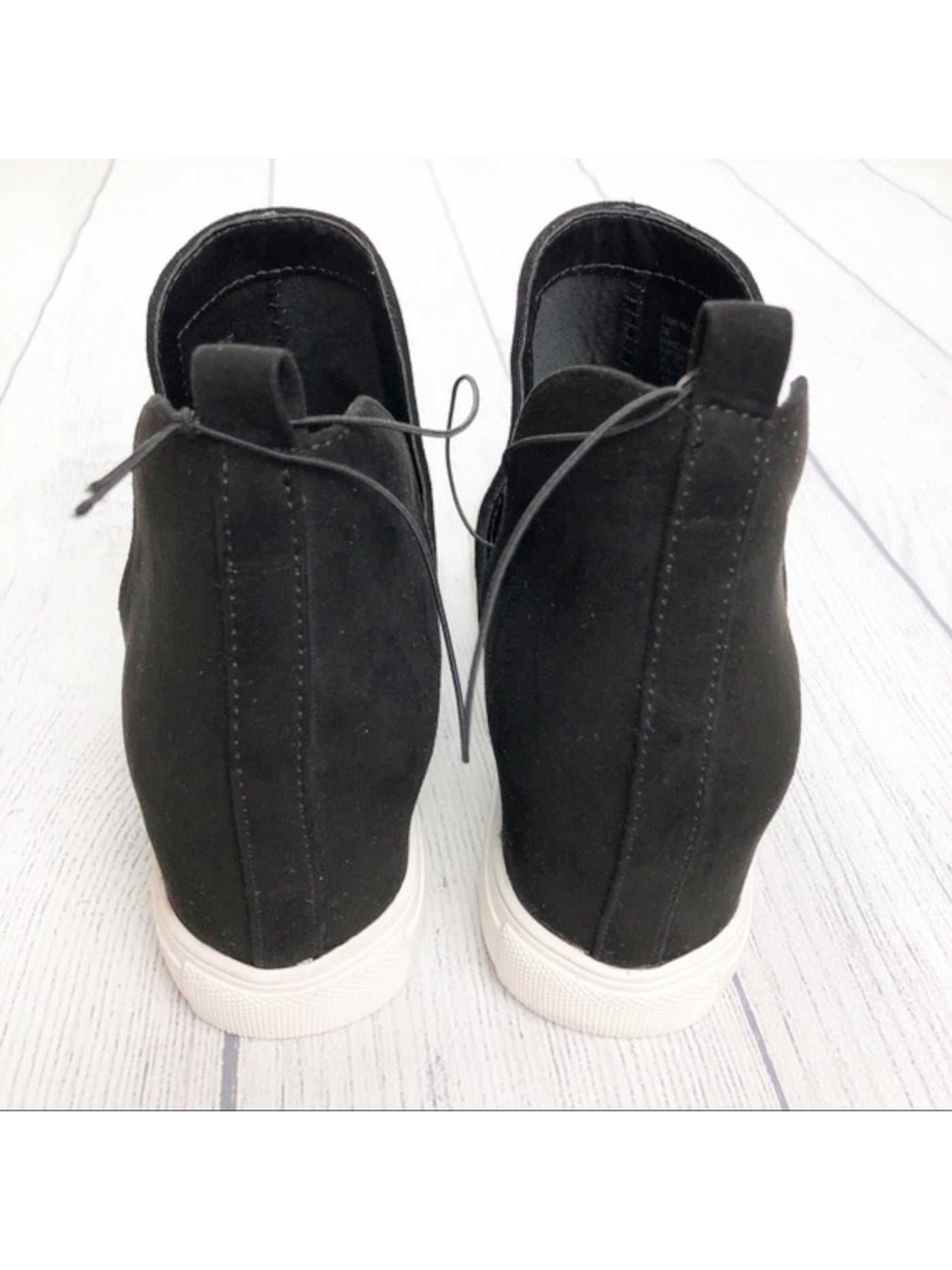 STEVEN Womens Black 1" Platform Cutouts Hidden Heel Camryn Round Toe Wedge Slip On Athletic Sneakers Shoes 9.5 M