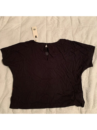 LEVI'S Womens Black Short Sleeve Jewel Neck Top Size: S