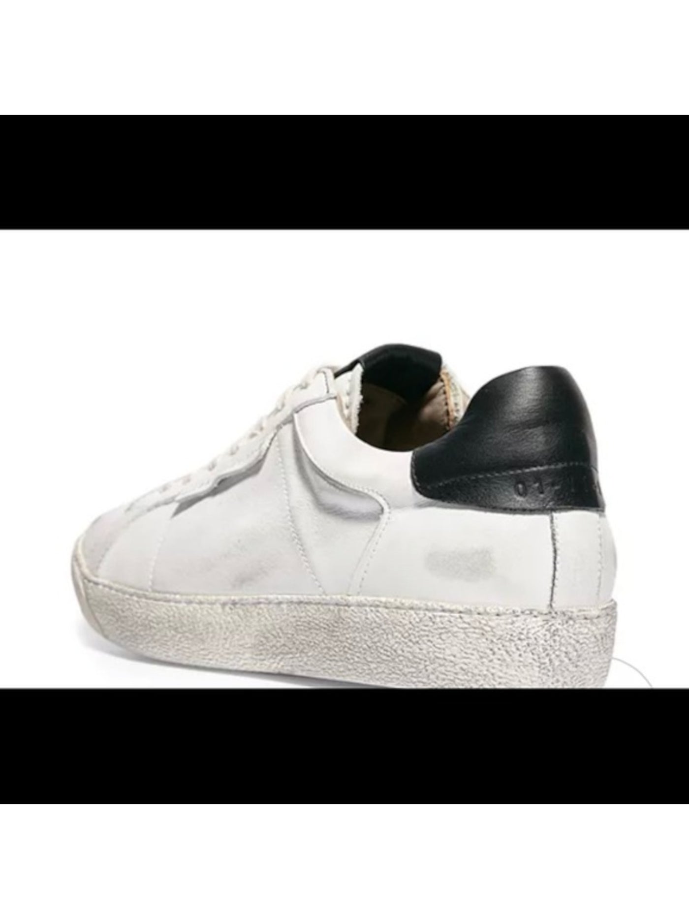 ALLSAINTS Mens White Removable Insole Distressed Sheer Round Toe Platform Lace-Up Leather Athletic Sneakers Shoes 40