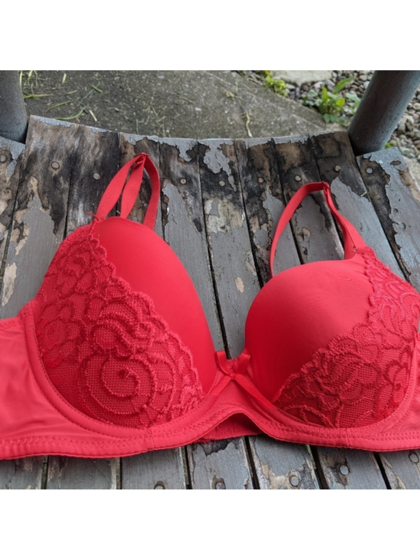 MAMIA Intimates Red Adjustable Solid Everyday Underwire Bra Size: 36B