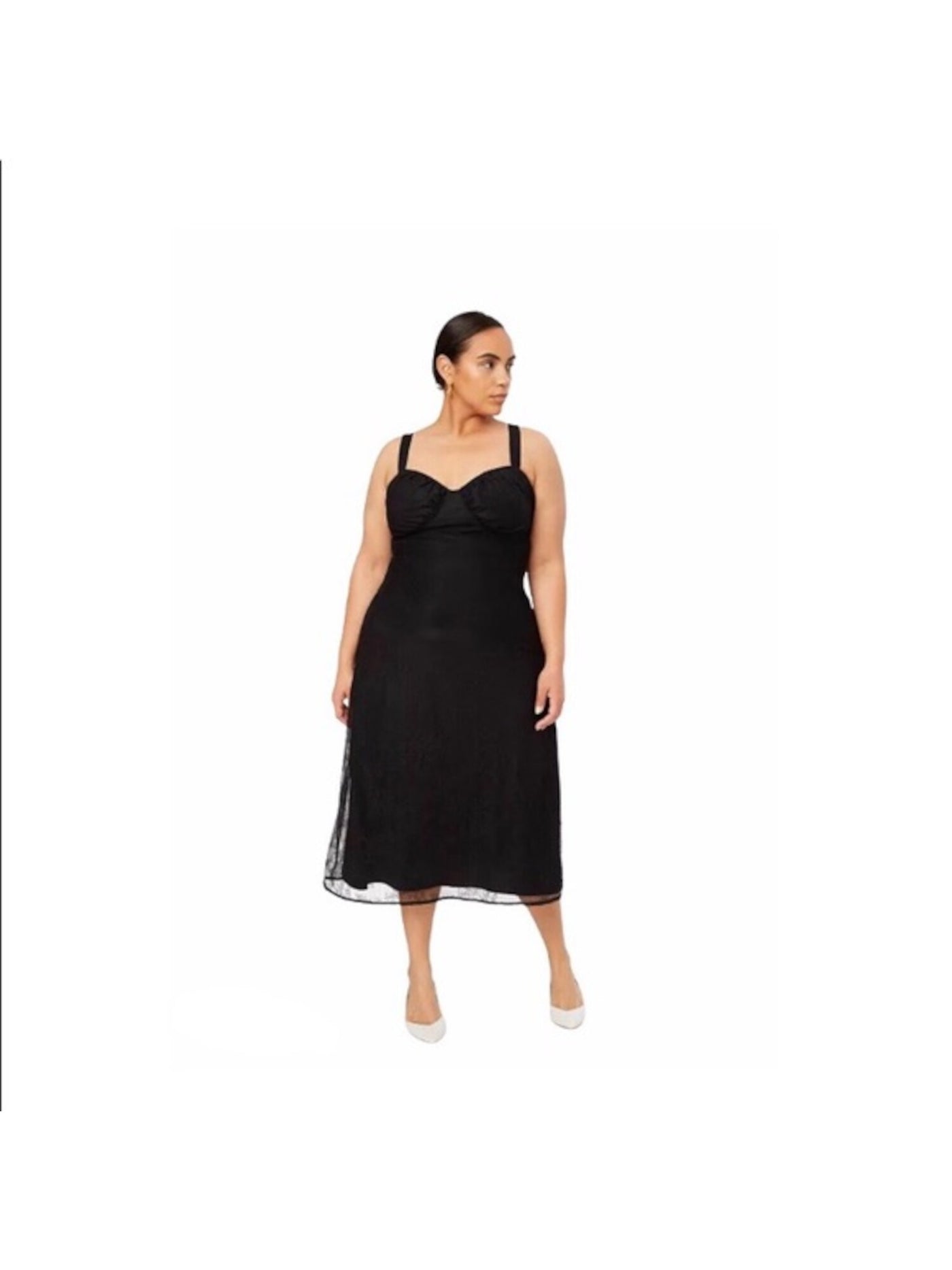 DANIELLE BERNSTEIN Womens Black Sleeveless Midi Fit + Flare Evening Dress S