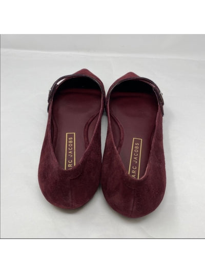MARC JACOBS Womens Maroon Button Accent Karlie Pointed Toe Slip On Leather Dress Shoes 38