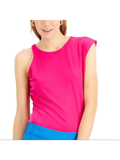 INC Womens Pink Stretch Crew Neck Top M