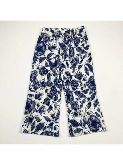 INC Intimates Navy Knitted Wide-Leg Pocketed Floral Sleep Pants L