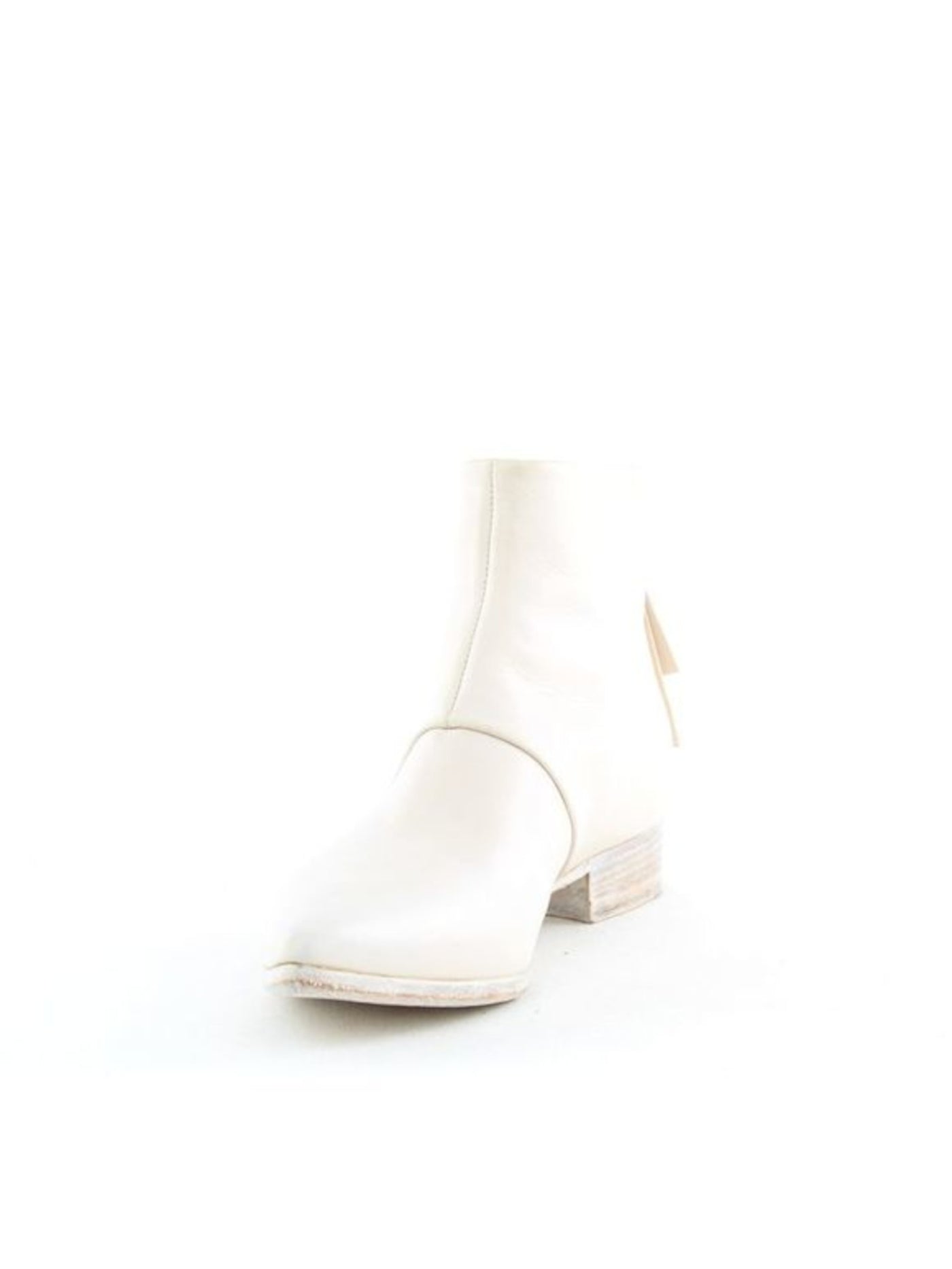 ALBERTO FERMANI Womens White Comfort Bellina Pointed Toe Block Heel Zip-Up Leather Booties 8.5