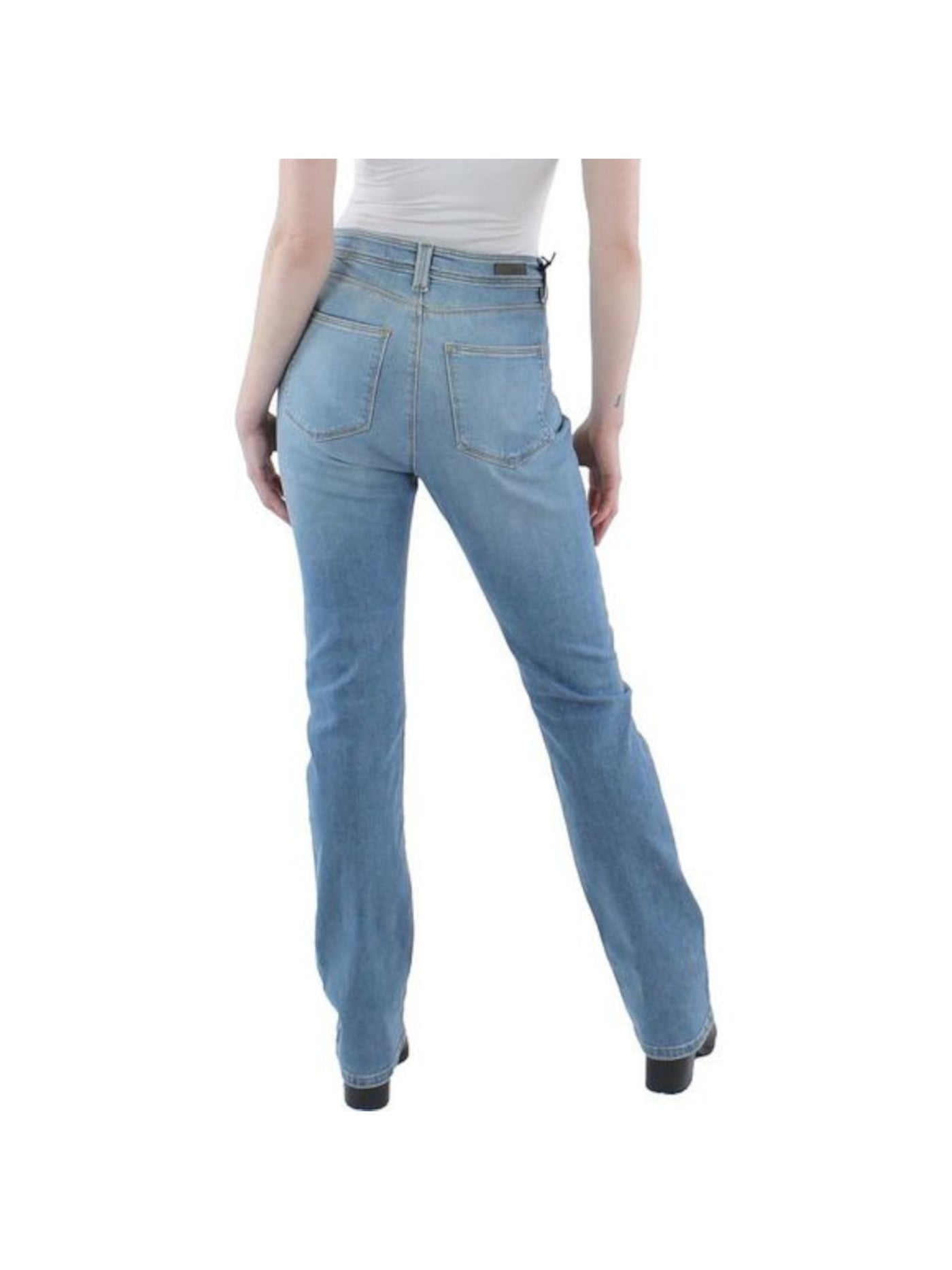 JAEN Womens Light Blue Zippered Pocketed Light Wash High Rise Straight leg Jeans 31