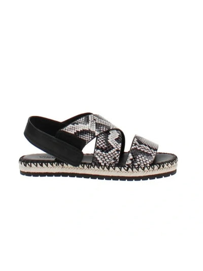 VINCE. Womens Black Snakeskin Print Crisscross Strappy Ankle Strap Cushioned Tenison Open Toe Leather Espadrille Shoes 7 M