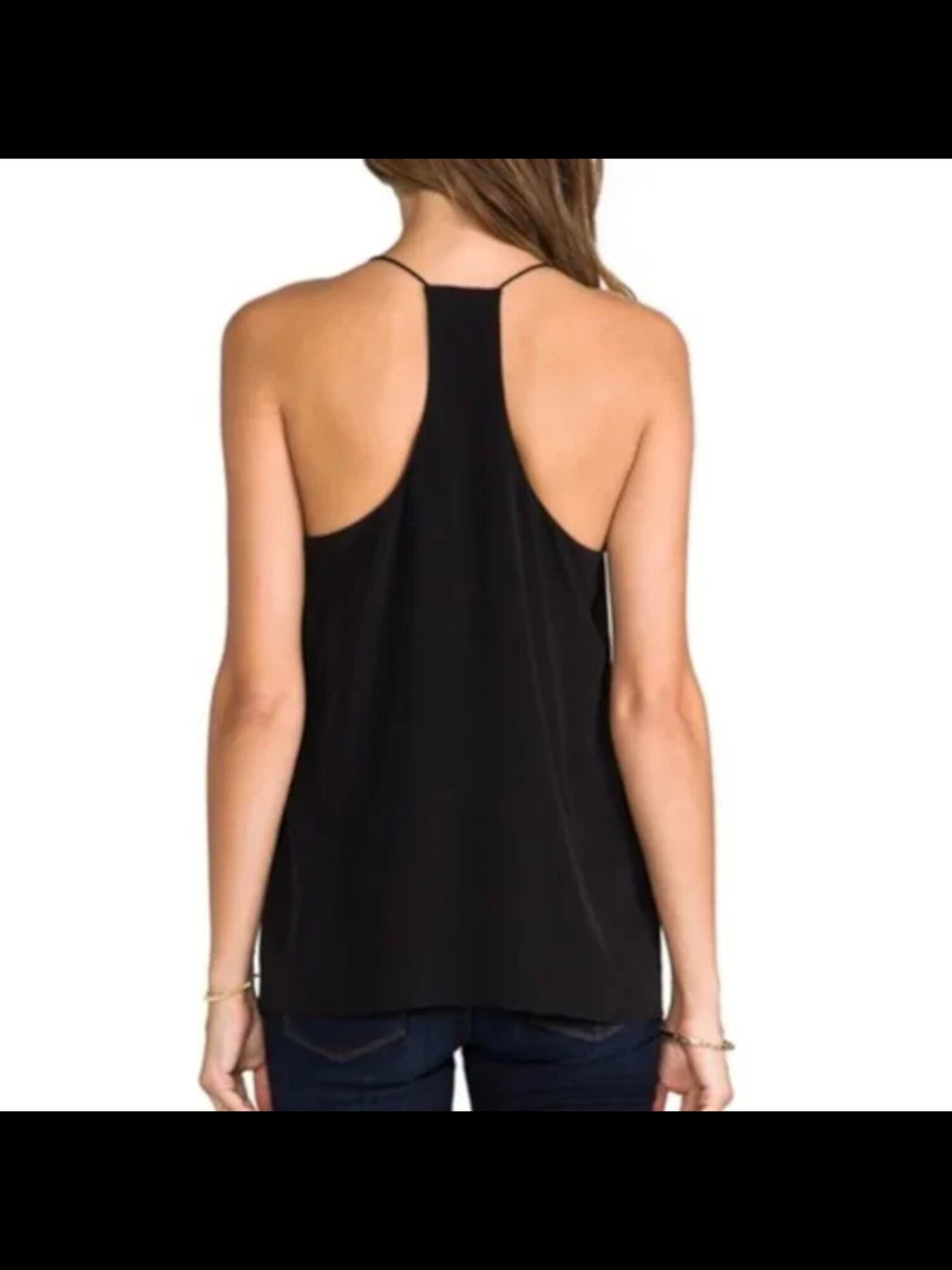 TIBI NEW YORK Womens Black Spaghetti Strap V Neck Tank Top 10