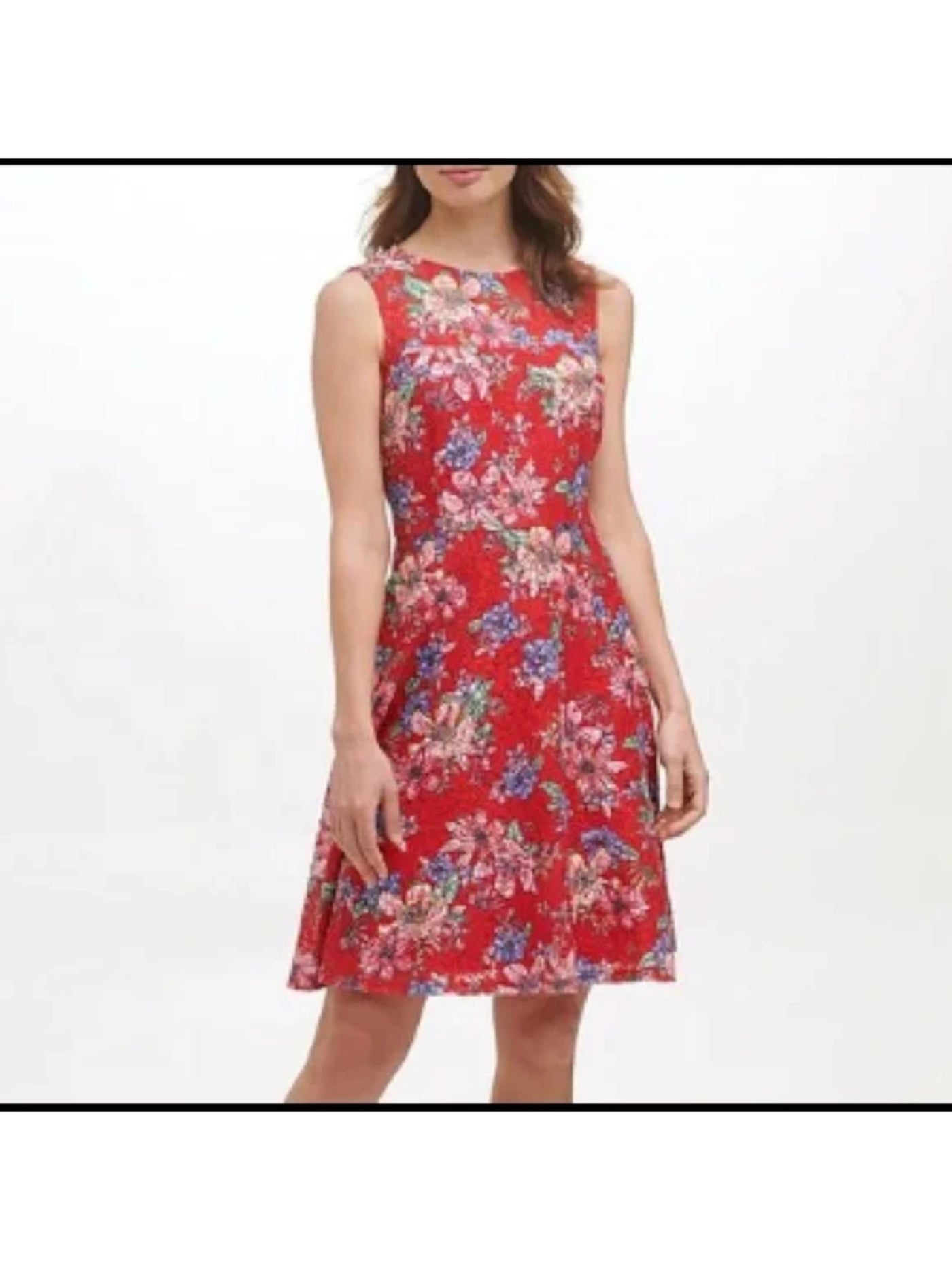 kensie lace fit and flare dress kensie Floral-Lace Fit & Flare Dress