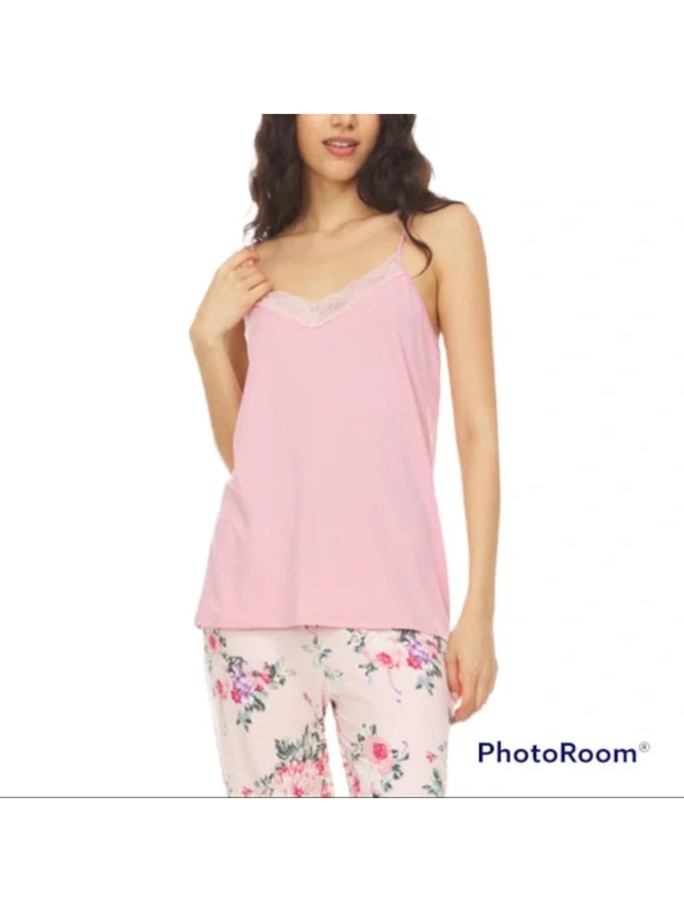 FLORA NIKROOZ Intimates Pink Tank Sleep Shirt Pajama Top L