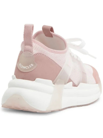 MONCLER Womens Pink Pull Tab Stretch Removable Insole Lunarove Round Toe Wedge Lace-Up Leather Athletic Sneakers 38
