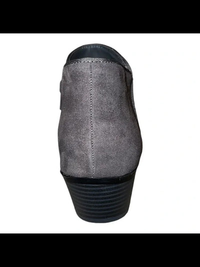 STYLE & COMPANY Womens Gray Cushioned Wileyy Almond Toe Block Heel Zip-Up Booties 6 M