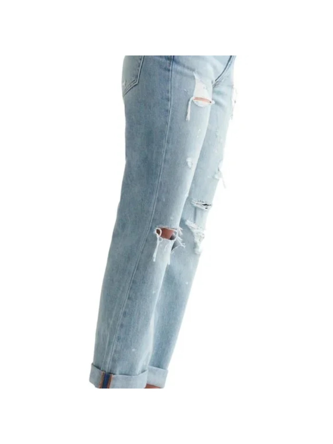 LUCKY BRAND Womens Light Blue Pocketed Zippered Mid-rise Boyfriend Jeans 0/25