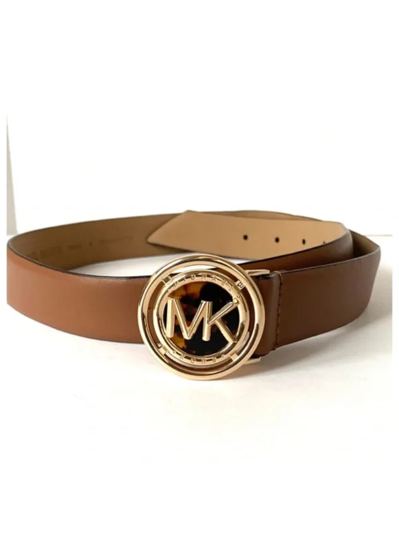 MICHAEL KORS Womens Brown Adjustable Buckle Accent Leather Casual Belt M