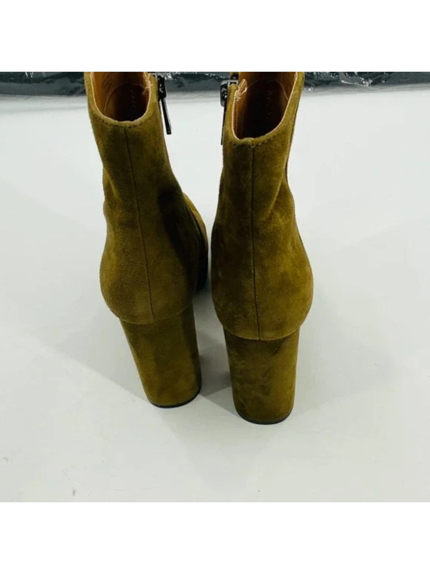 JESSICA SIMPSON Womens Green 1" Platform Comfort Kaiyah Square Toe Block Heel Zip-Up Leather Dress Booties 8 M