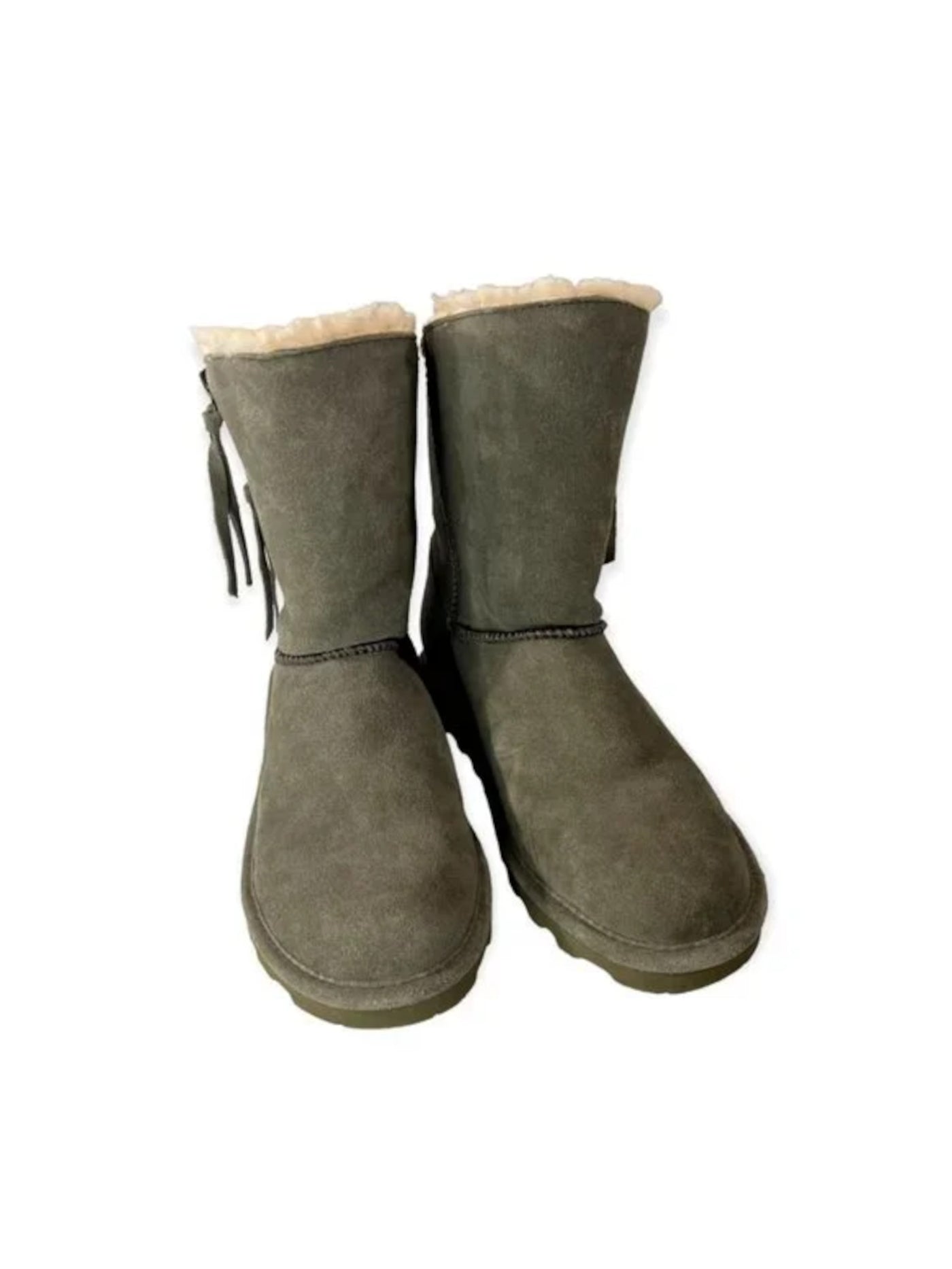 BEAR PAW Womens Green Water Repellent Zipper Accent Mimi Round Toe Winter Boots 5 M