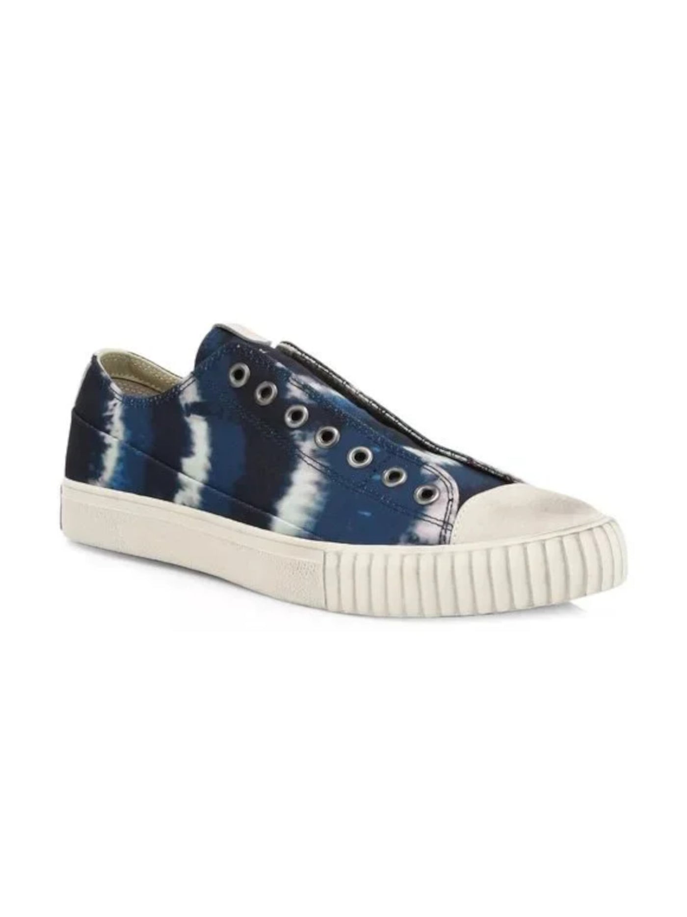 JOHN VARVATOS Mens Blue Tie Dye Round Toe Platform Slip On Athletic Sneakers Shoes 13 M