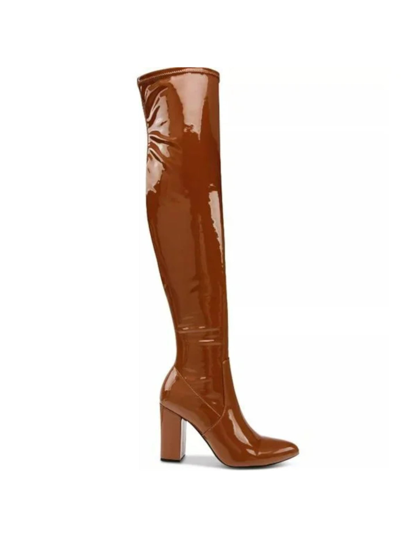 WILD PAIR Womens Brown Slip Resistant Padded Stretch Bravy Pointed Toe Block Heel Zip-Up Heeled Boots 6.5 M