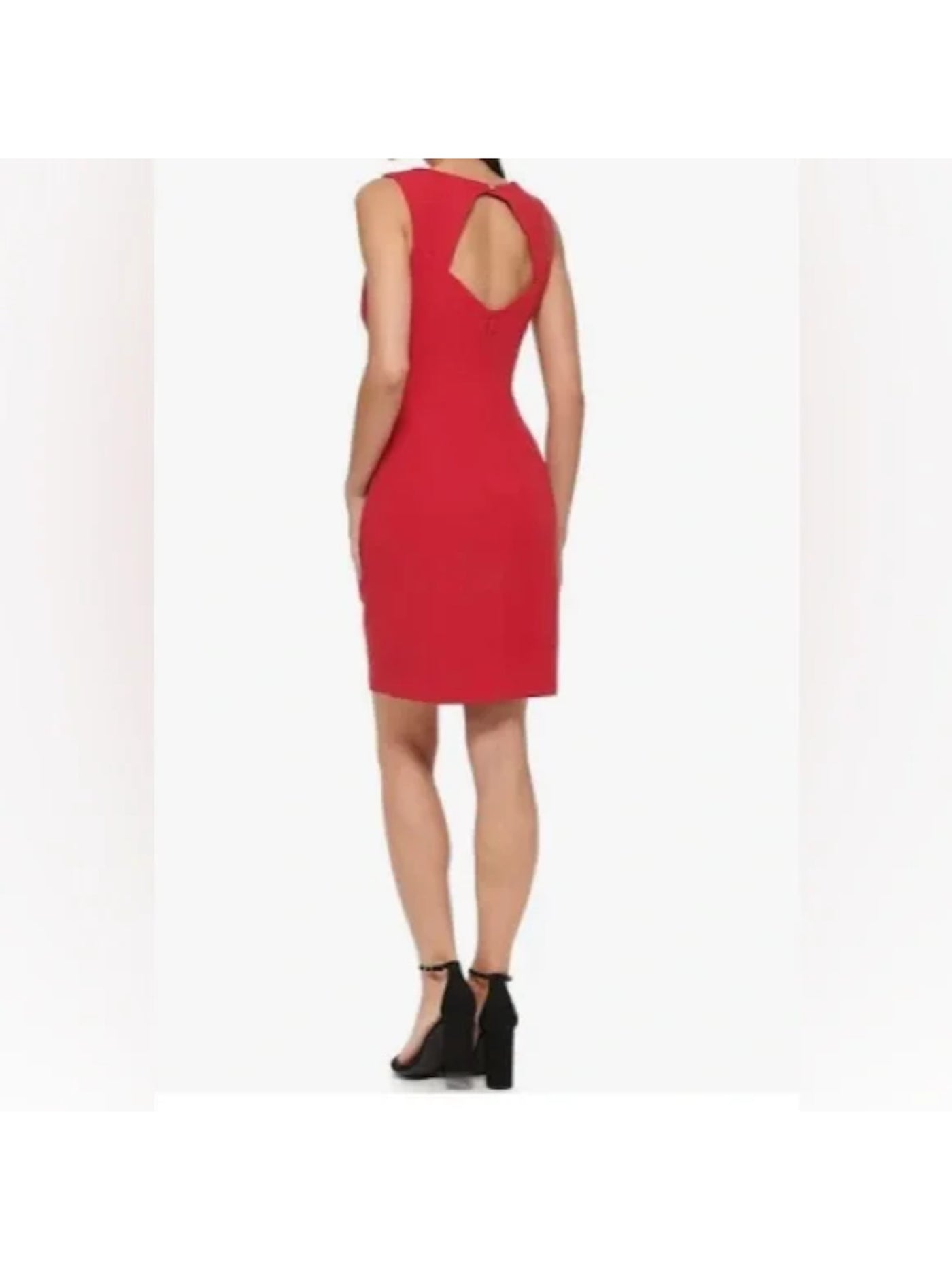 GUESS Womens Red Zippered Cut-out Back Sleeveless Sweetheart Neckline Short Party Sheath Dress 14