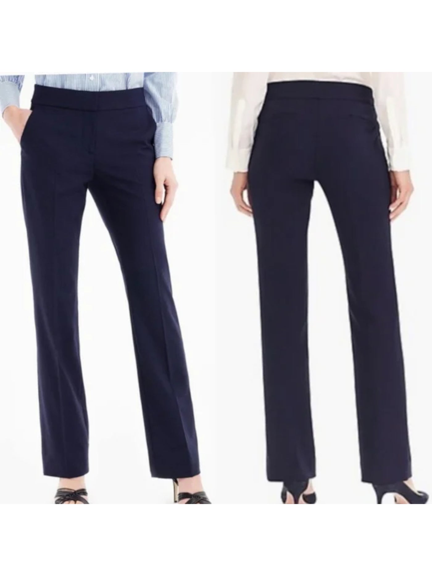 J CREW Womens Navy Zippered Pocketed Wear To Work Straight leg Pants 00