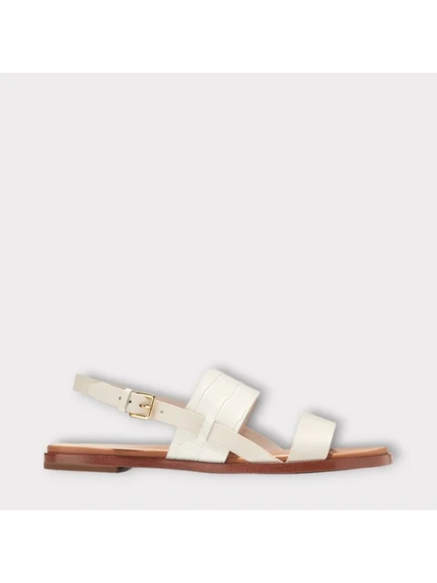 COLE HAAN Womens Ivory Mixed Media Padded Flynn Round Toe Buckle Leather Slingback Sandal 8 B