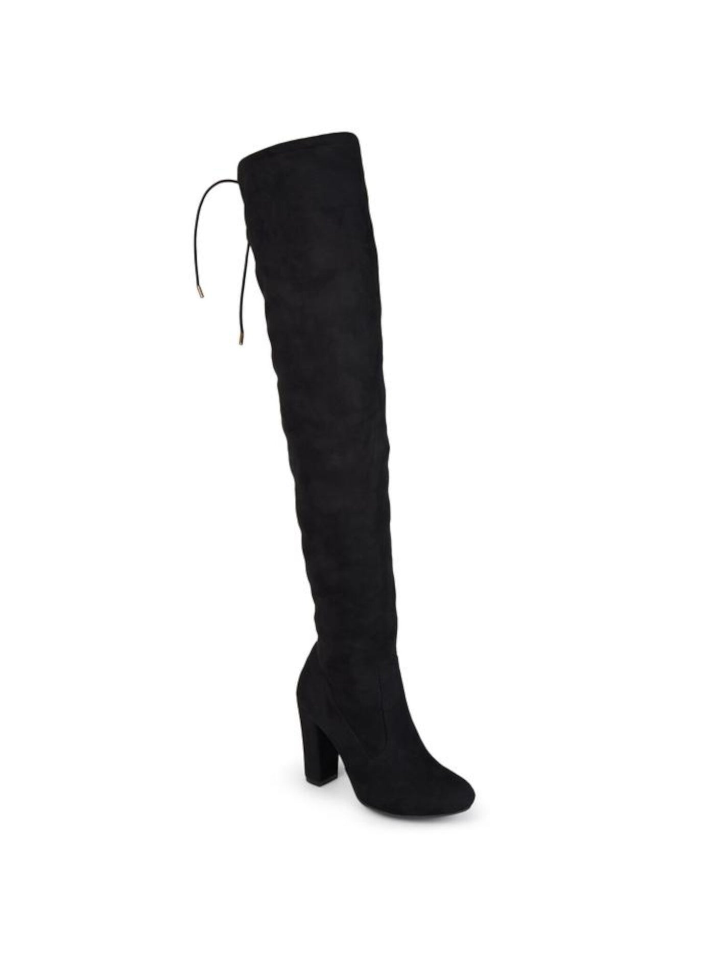 JOURNEE COLLECTION Womens Black Shaft 20.5 Cushioned Maya Round Toe Block Heel Zip-Up Dress Boots 7