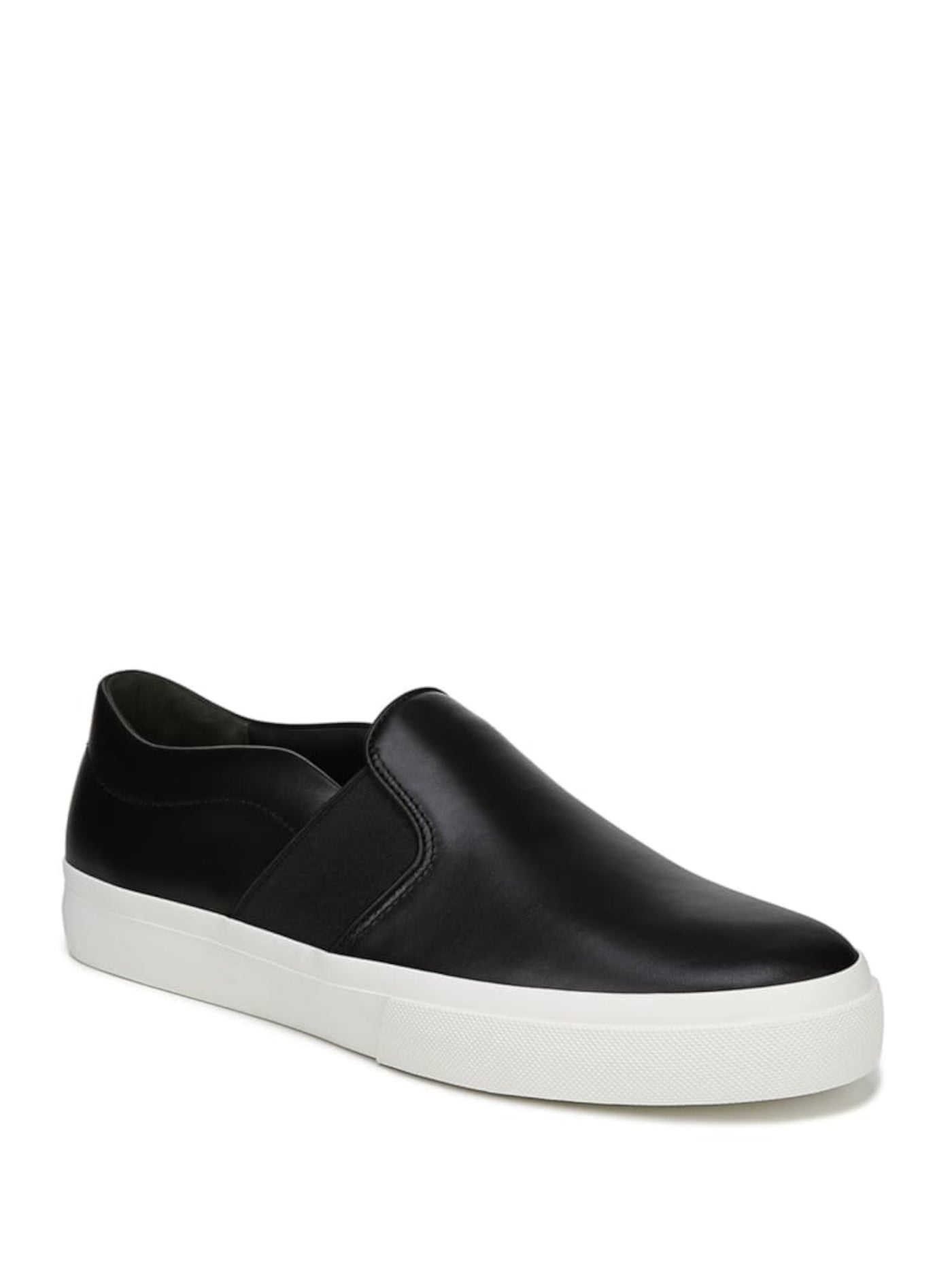 VINCE. Mens Black Goring Comfort Fenton Round Toe Platform Slip On Leather Sneakers Shoes 10 M