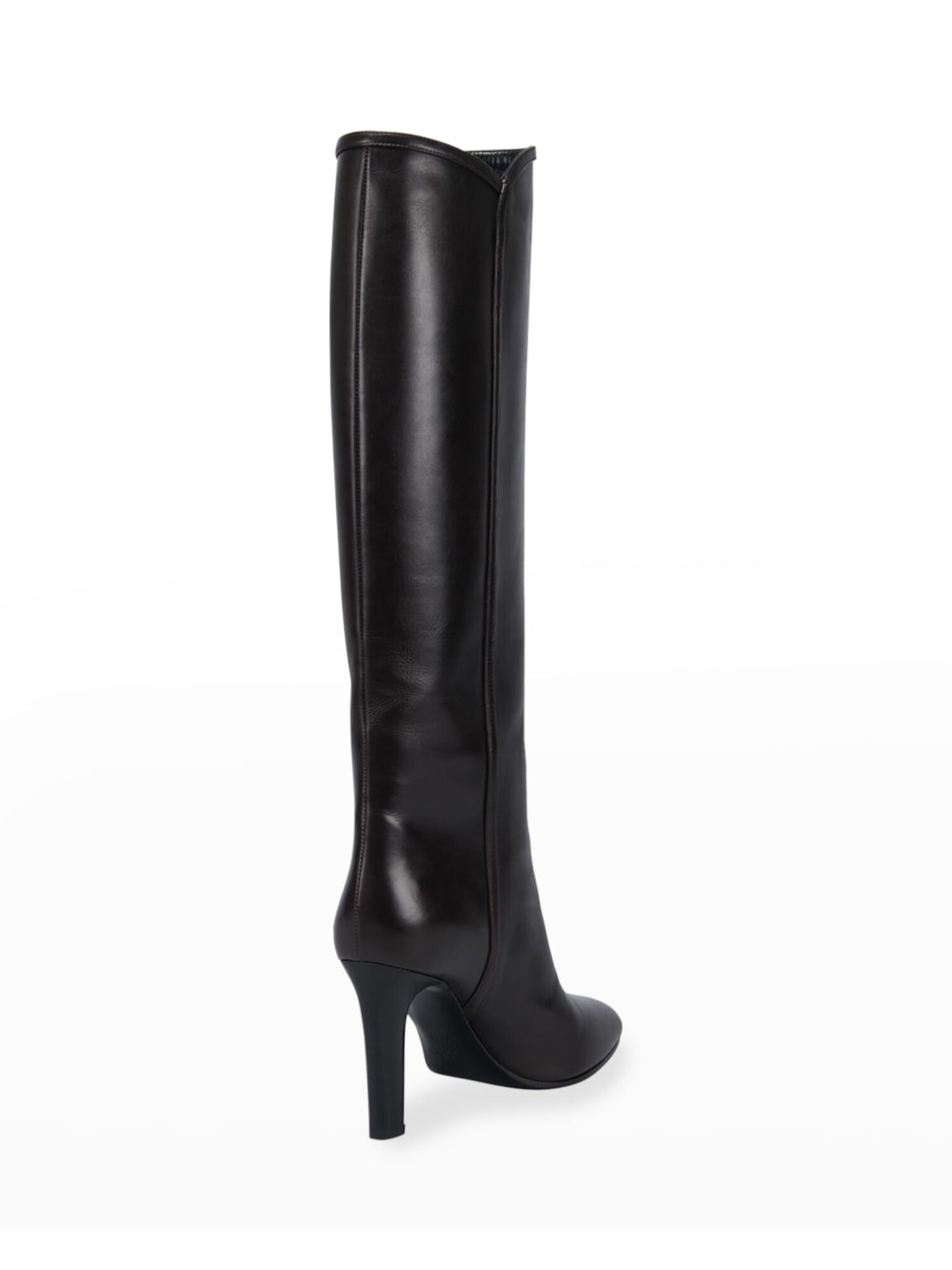 SAINT LAURENT Womens Black Logo Jane Square Toe Stacked Heel Leather Heeled Boots 38