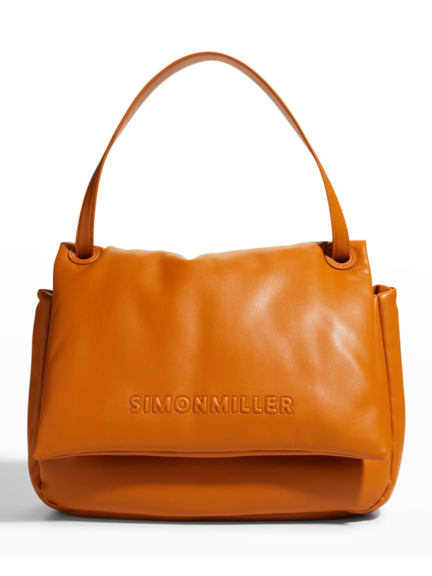 SIMON MILLER Women's Beige Solid Faux Leather Single Strap Shoulder Bag
