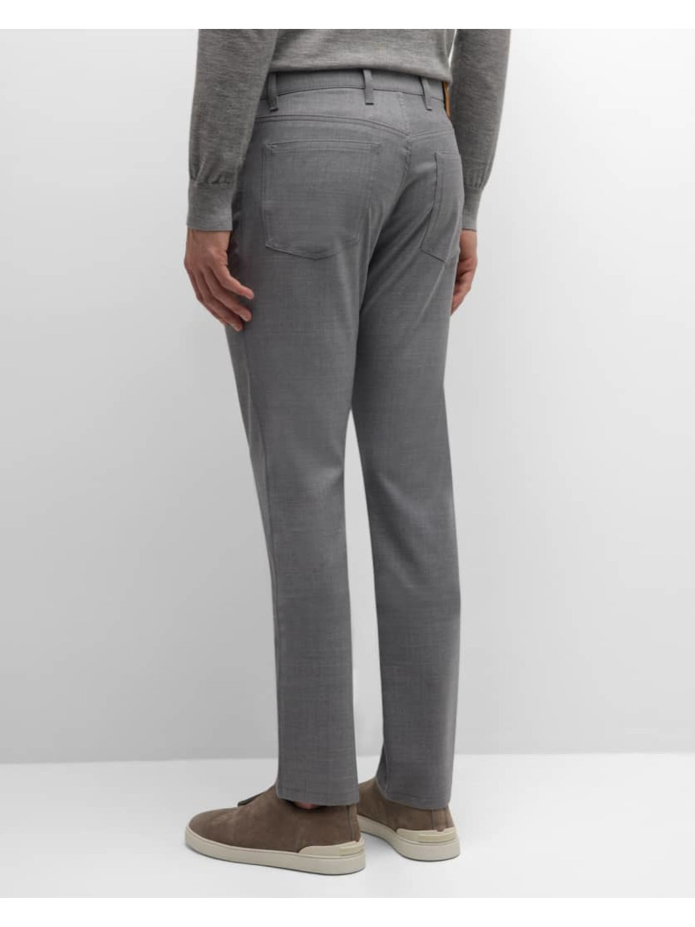 Z ZEGNA Mens Gray Heather Wool Blend Pants 38