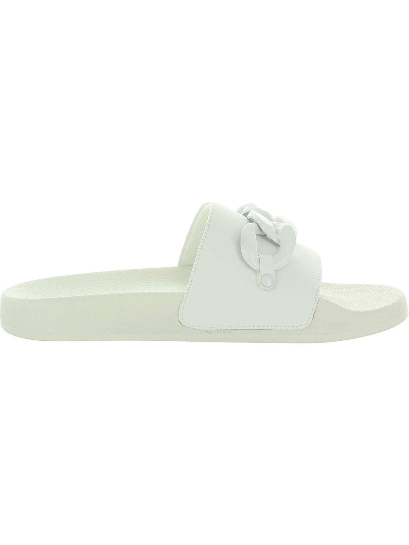 INC Womens White Chain Detail Comfort Peymin Round Toe Platform Slip On Slide Sandals Shoes 6 M
