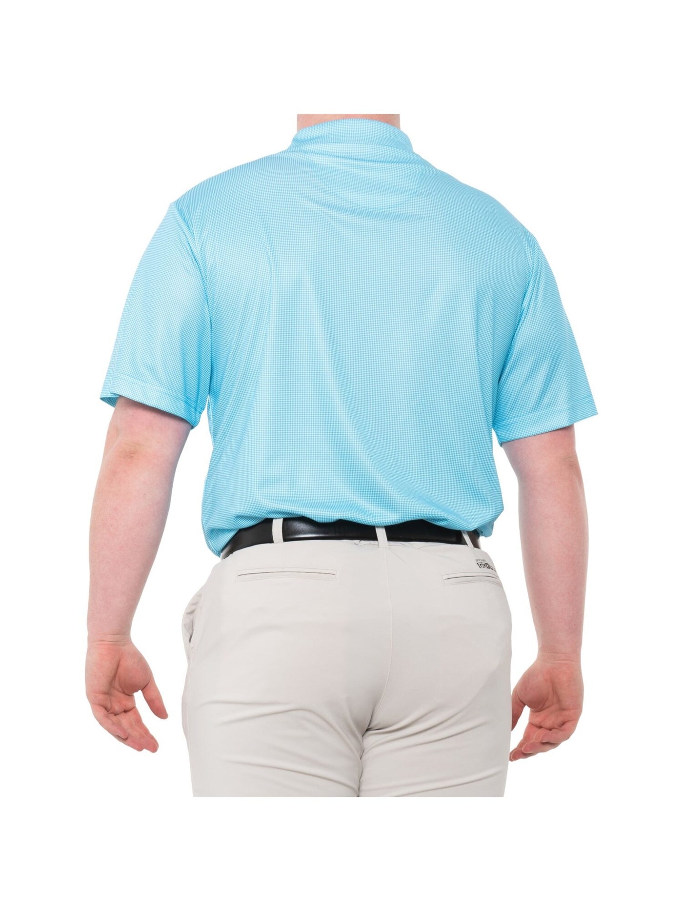 HYBRID APPAREL Mens Light Blue Gingham Short Sleeve Moisture Wicking Polo XL