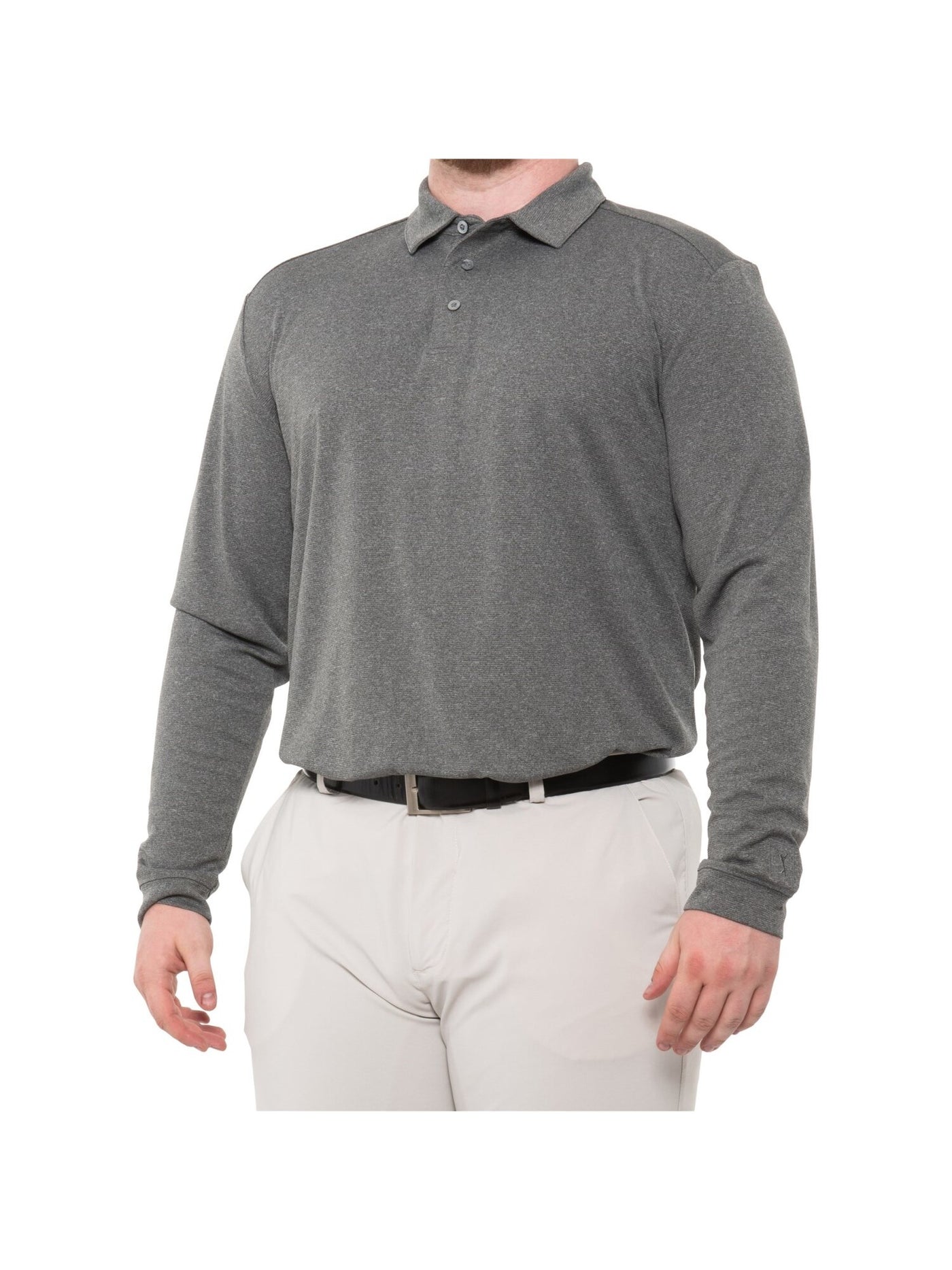 HYBRID APPAREL Mens Gray Heather Athletic Fit Polo XL