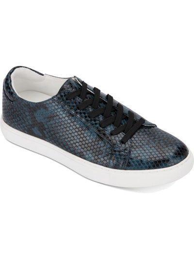 KAS NEW YORK Womens Blue Snakeskin Metallic Heel Stripe Comfort Kam Round Toe Platform Lace-Up Athletic Sneakers Shoes 6