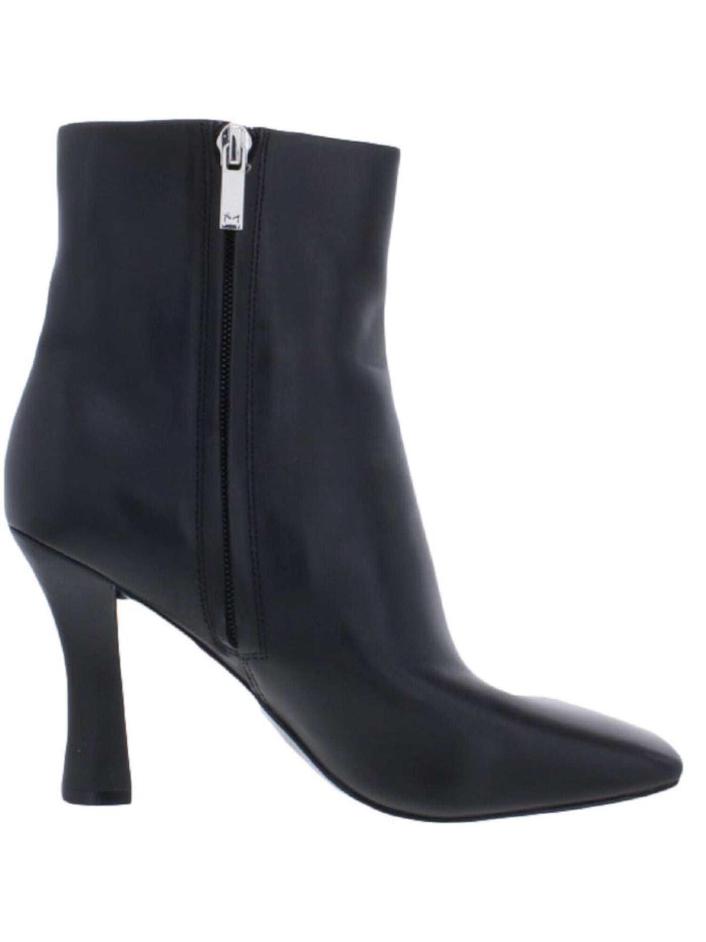 MARC FISHER Womens Black Padded Cello Square Toe Sculpted Heel Zip-Up Leather Dress Boots 9.5 M