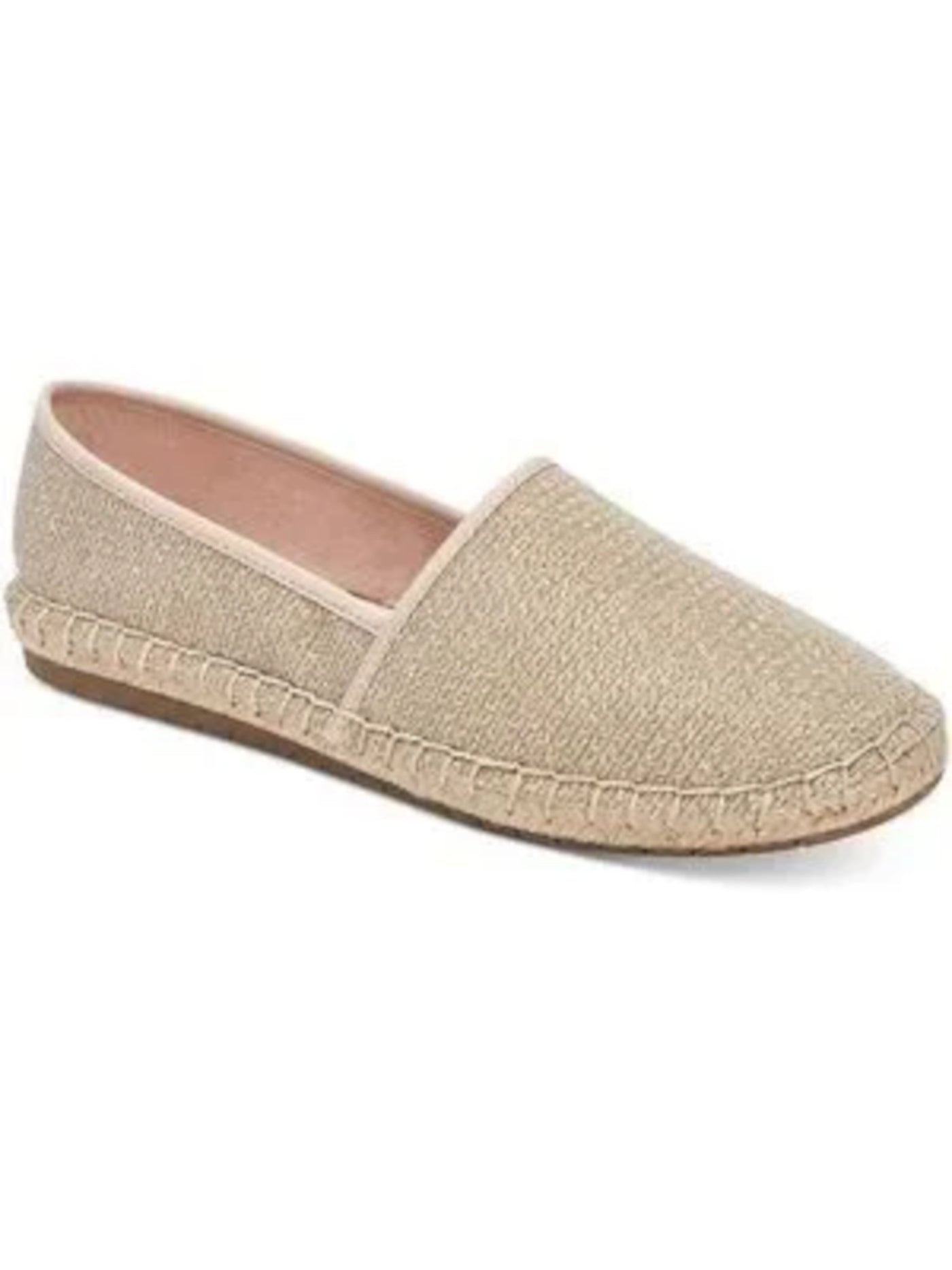 CHARTER CLUB Womens Platino Gold Patterned Metallic Padded Joeey Round Toe Slip On Espadrille Shoes 5 M