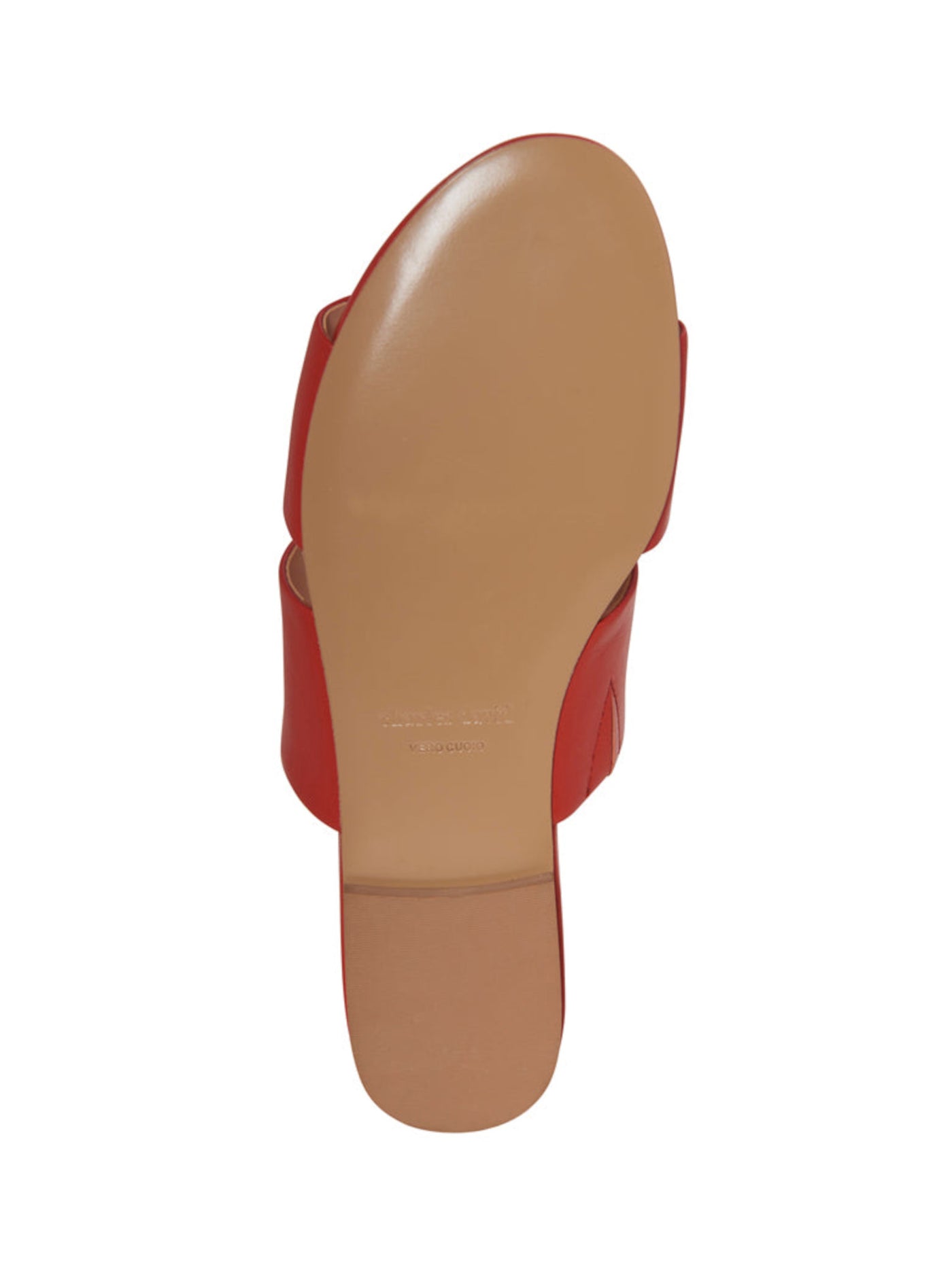 CHARLES BY CHARLES DAVID Womens Coral Orange Padded Siamese Round Toe Slip On Leather Sandals Shoes M