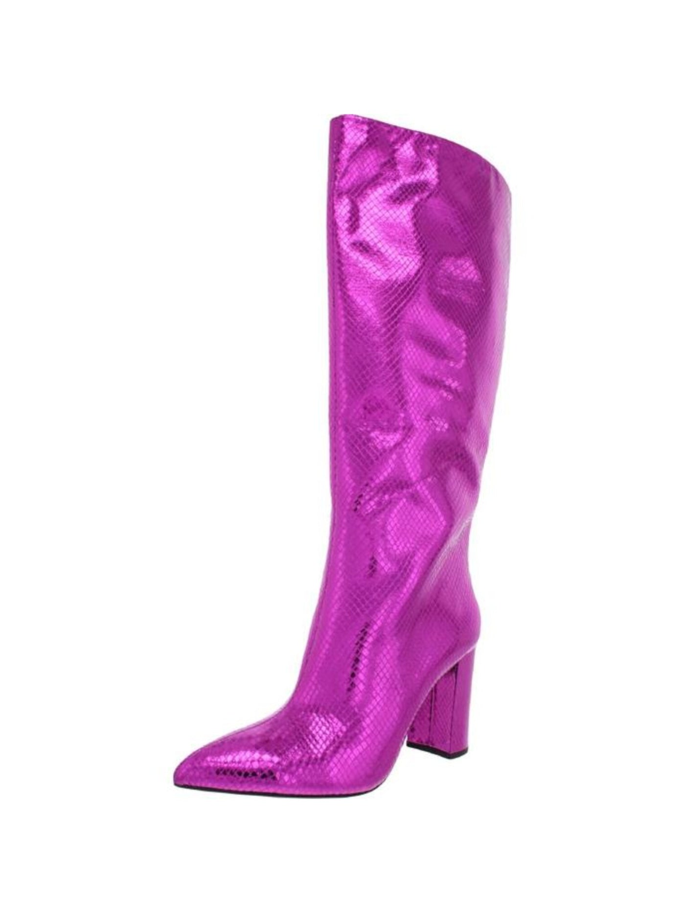 INC Womens Purple Pointed Toe Block Heel Dress Boots 5.5