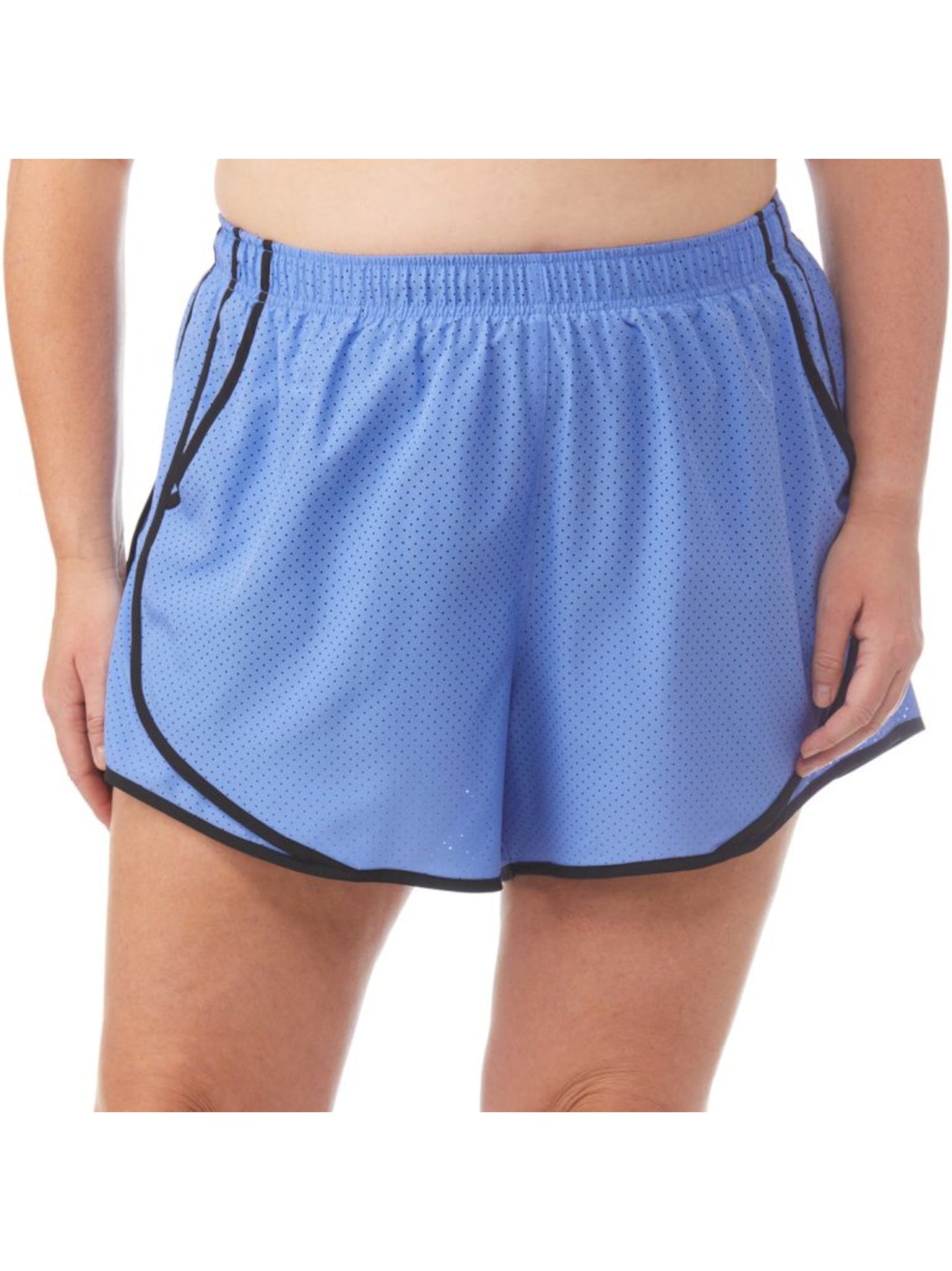 CALVIN KLEIN PERFORMANCE Womens Blue Pocketed Sheer Mesh Running Shorts Lined Shorts Plus 3X