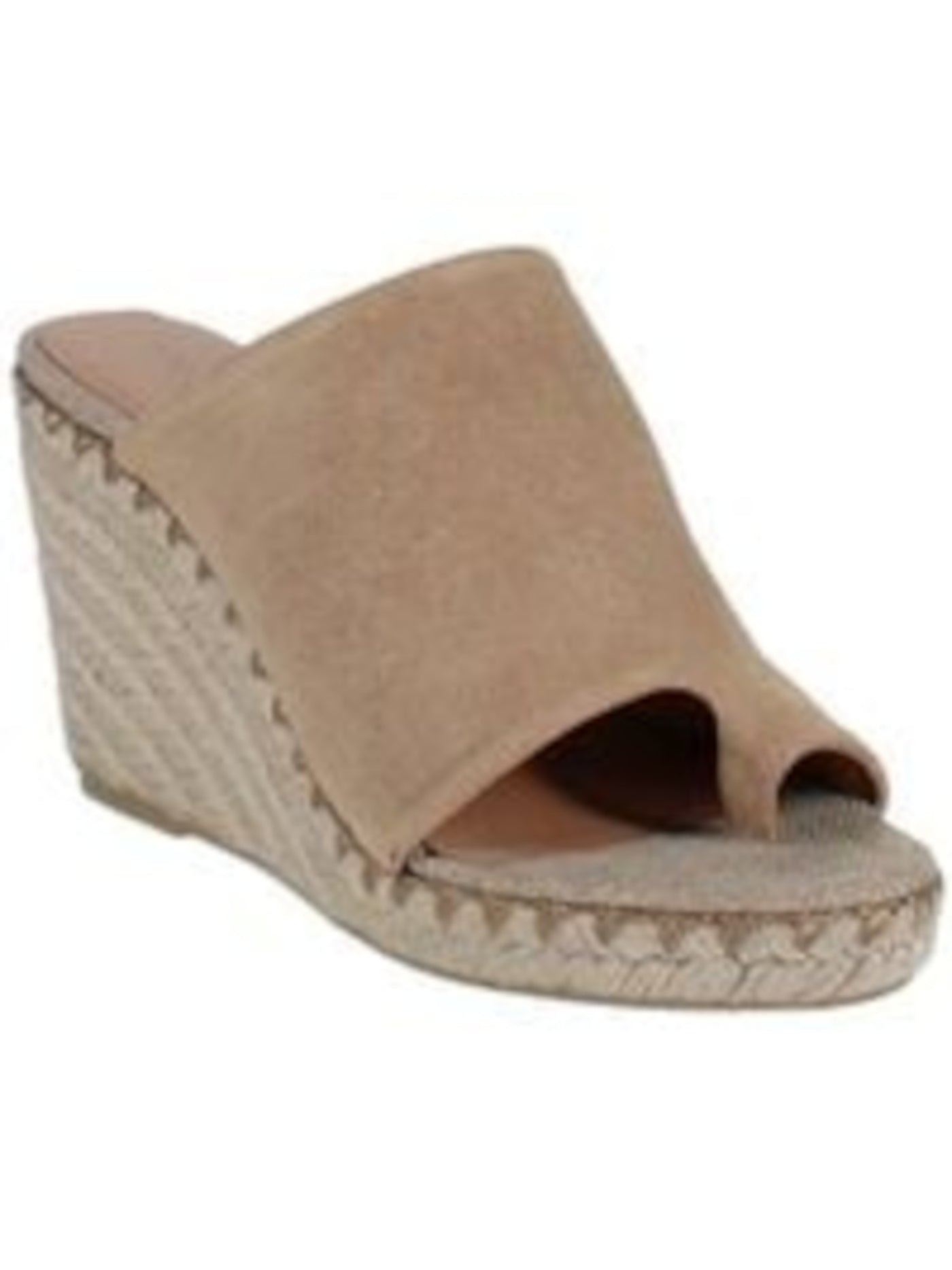 VINCE. Womens Beige 1/2" Platform Toe-Loop Stitch Detailing Padded Sutherland Round Toe Wedge Slip On Leather Espadrille Shoes 10 M