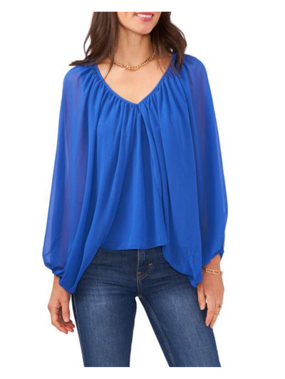 VINCE CAMUTO Womens Sheer V Neck Top