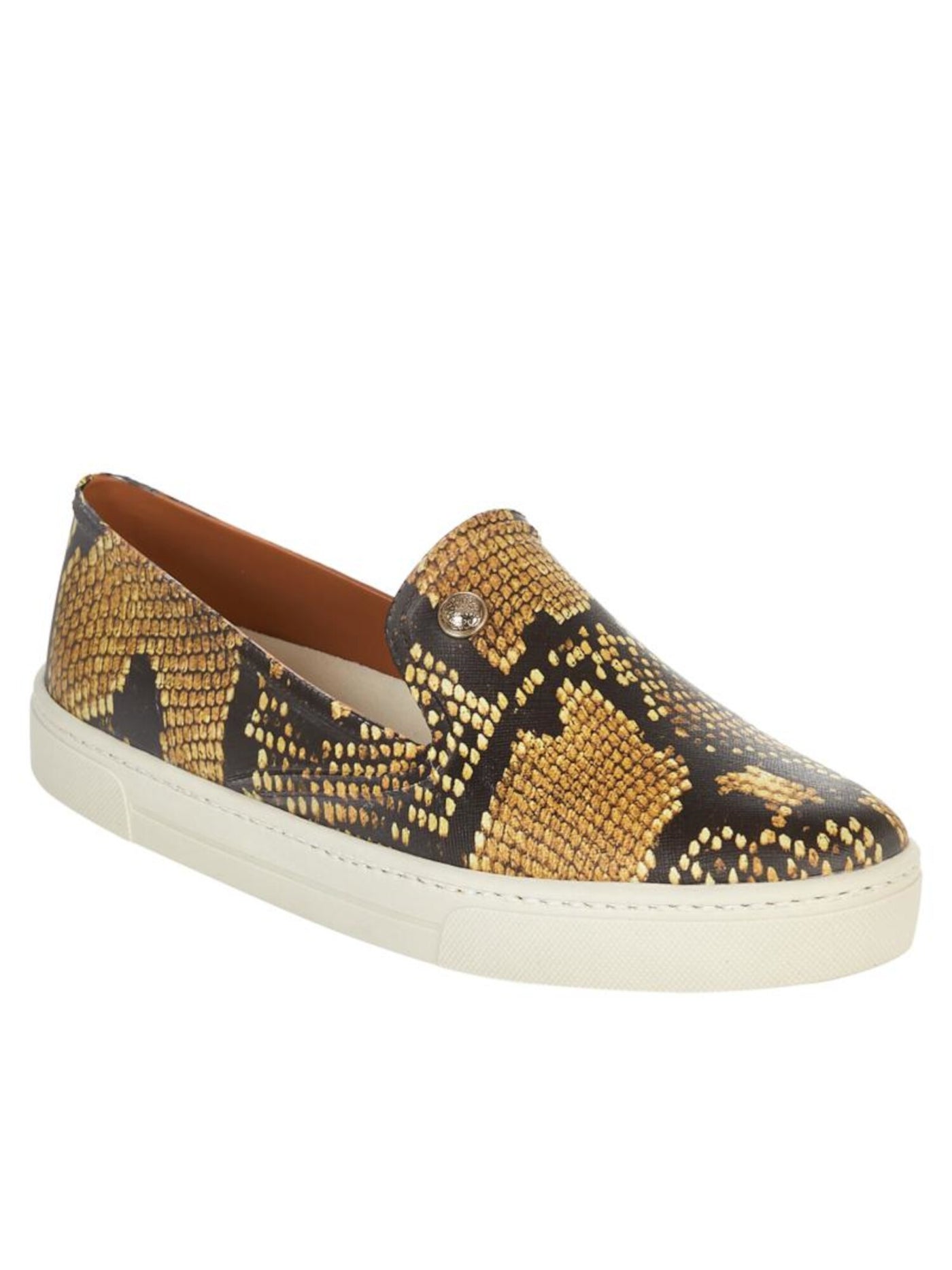 VINCE CAMUTO Womens Leopard Beige Animal Print Padded Marjetta Round Toe Slip On Athletic Sneakers Shoes 7.5