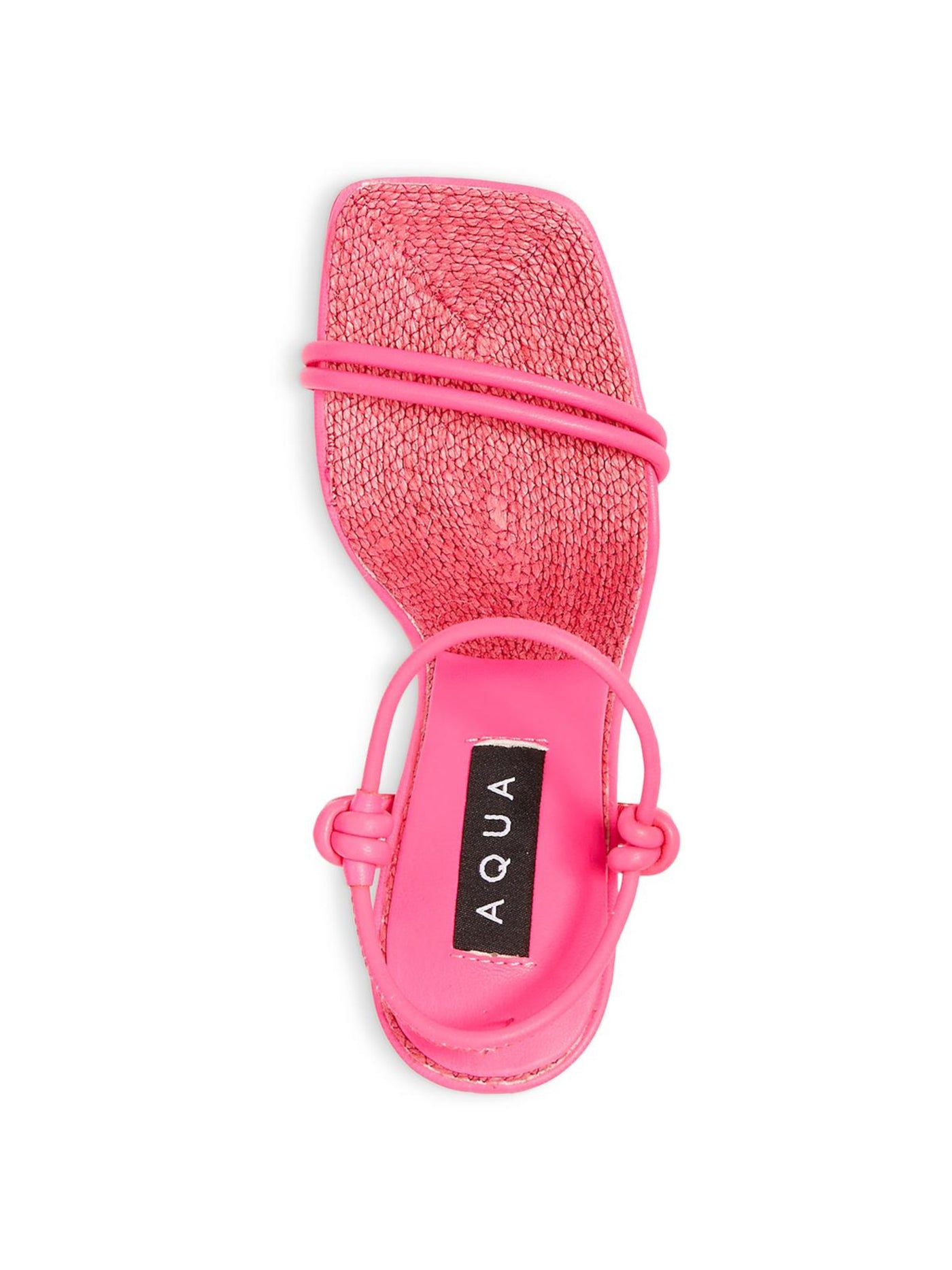 AQUA Womens Pink Padded Strappy Alaya Square Toe Stiletto Slip On Heeled Sandal 6 M