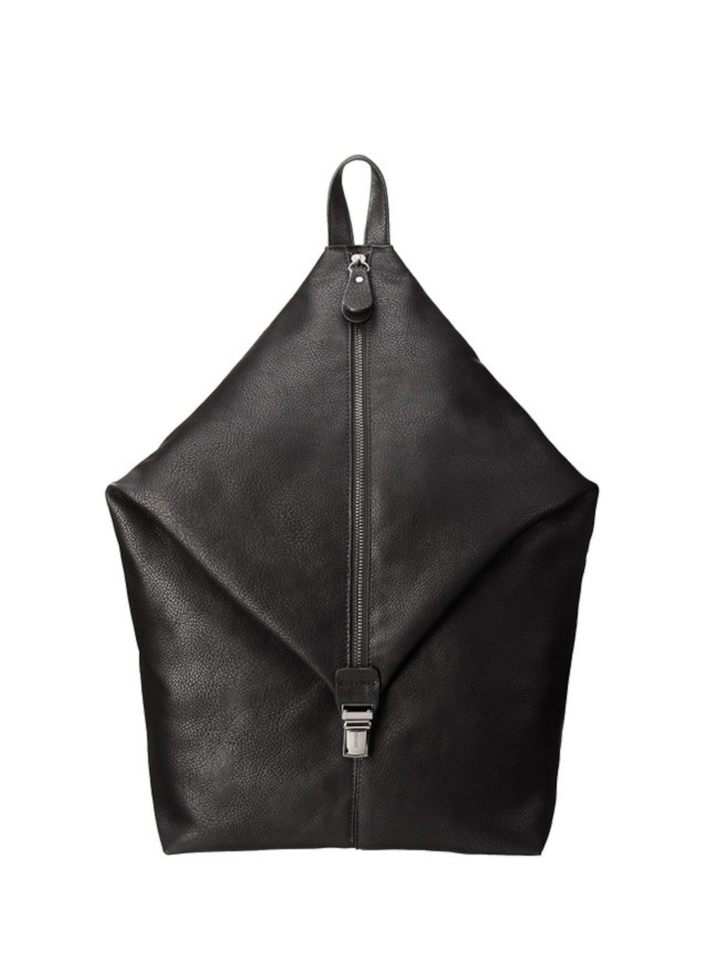 ZUMO Men's Black Feet Leather Adjustable 7.5 Top Handle Adjustable Strap Backpack