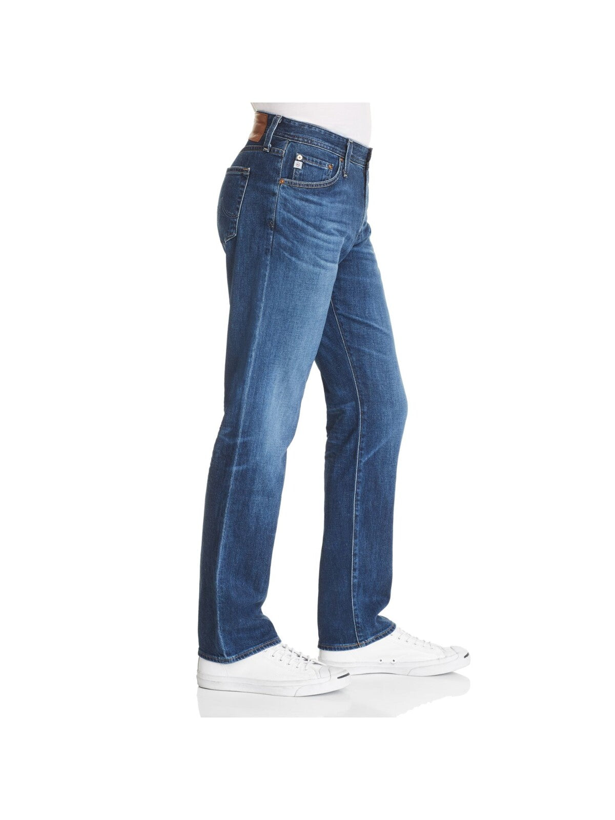 AG Mens Navy Straight Leg Slim Fit Denim Jeans 33 Waist
