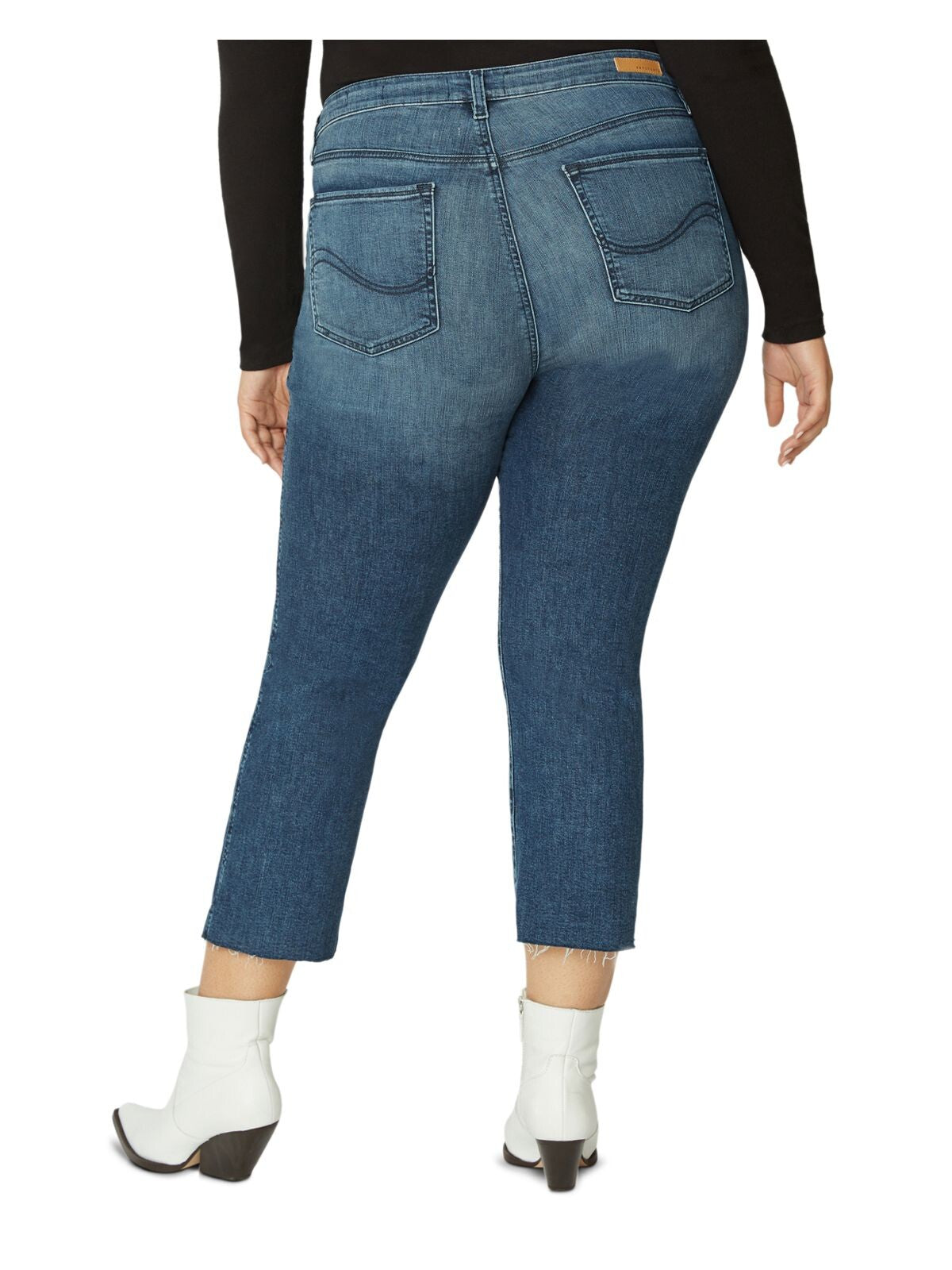 SANCTUARY Womens Blue Zippered Pocketed Cropped Straight leg Jeans Plus 18W