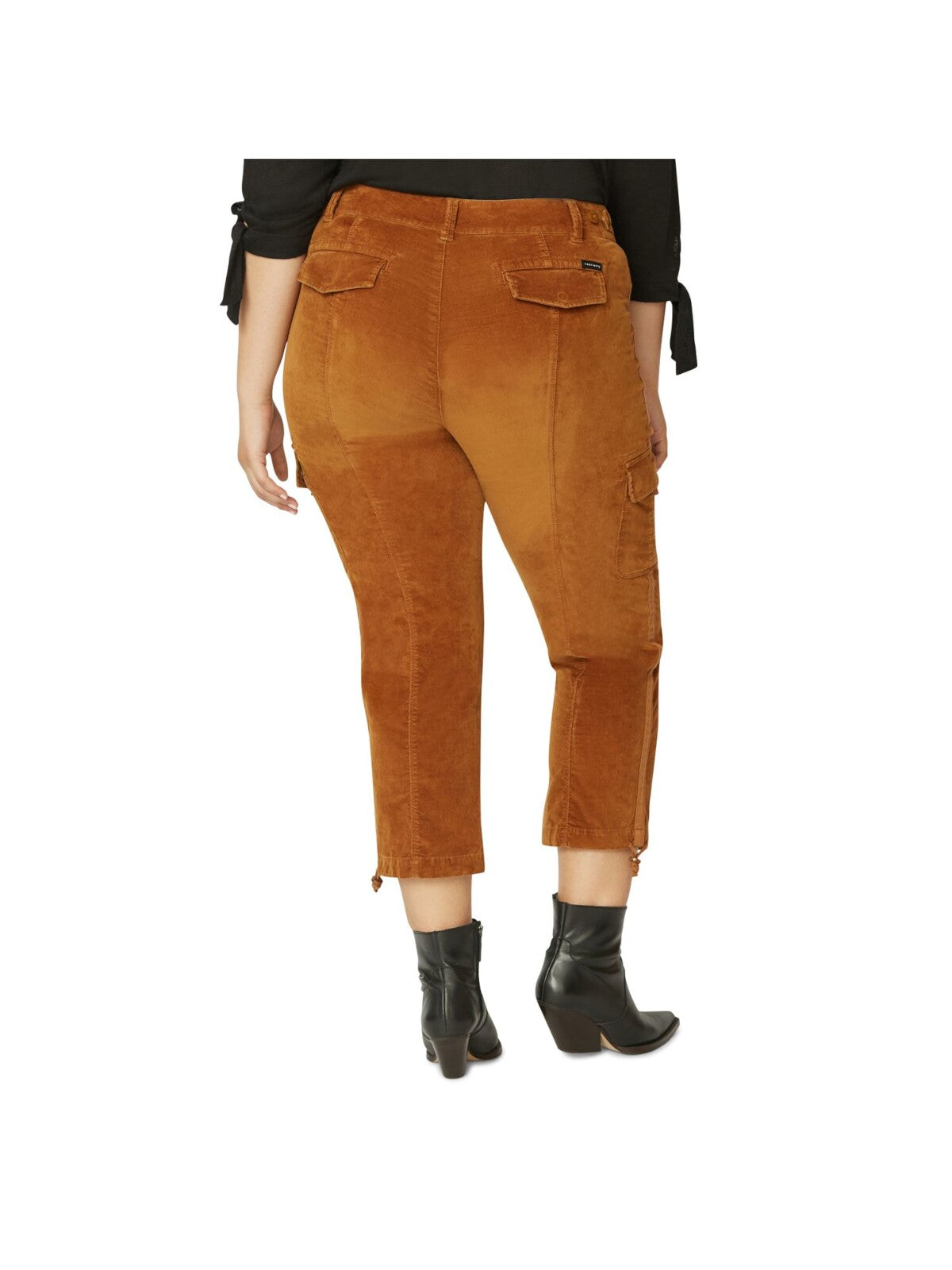 SANCTUARY Womens Brown Stretch Corduroy Pocketed Two-button Closure Cargo Cropped Pants Plus 18W